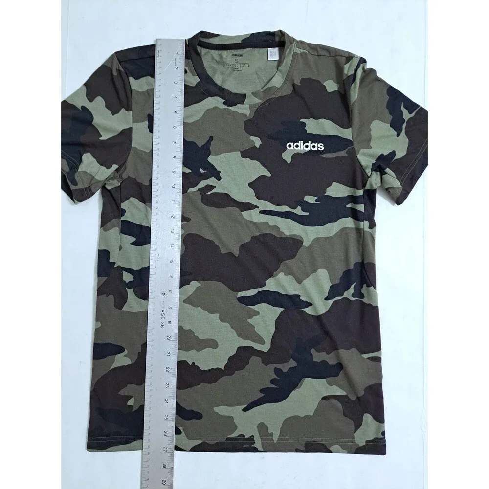Adidas Camo Climalite Tshirt Mens Small Green Brown Camouflage Army Forest